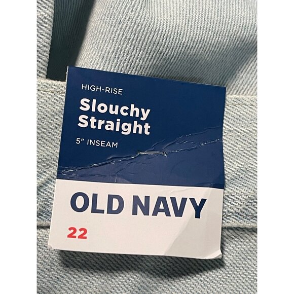 Old Navy Womens High-Rise Slouchy Straight Denim Shorts Plus Size 22 Light Wash - Picture 5 of 8